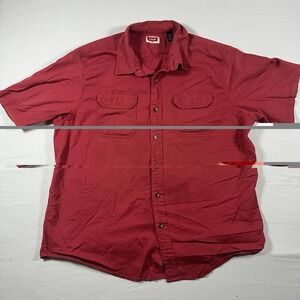 Wrangler Shirt Mens XL Red Comfort Flex Workwear Outdoors Pocket Cowboy